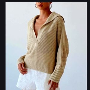 PRINCESS POLLY Ribbed Polo Sweater